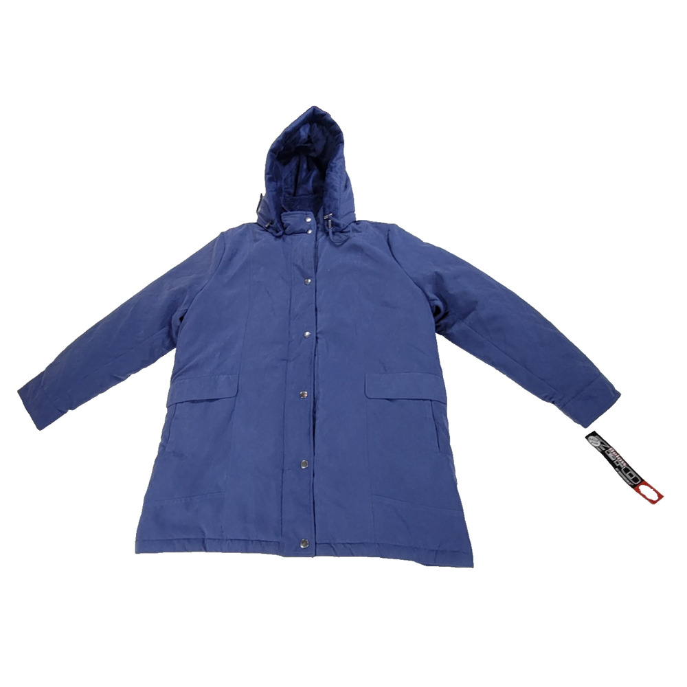 Below Zero By Rothschild Jacket Womens Sz L Blue Quilted Full Zip Fleece Cold